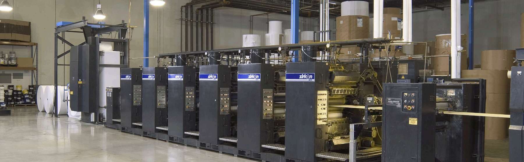 Zirkon 6611 Mini-Web press on the DIS Direct production floor in Itasca